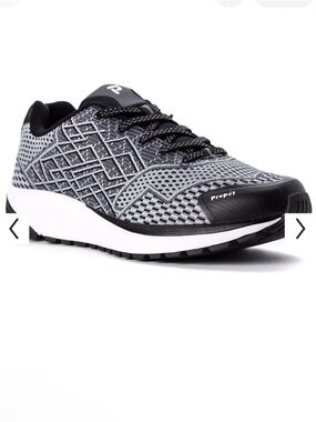 Propet Men’s Black and Gray Mesh Athletic Sneaker
